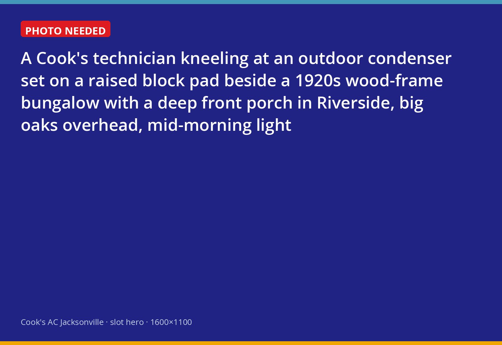 Cook's technician servicing an outdoor AC unit beside a historic Riverside bungalow in Jacksonville