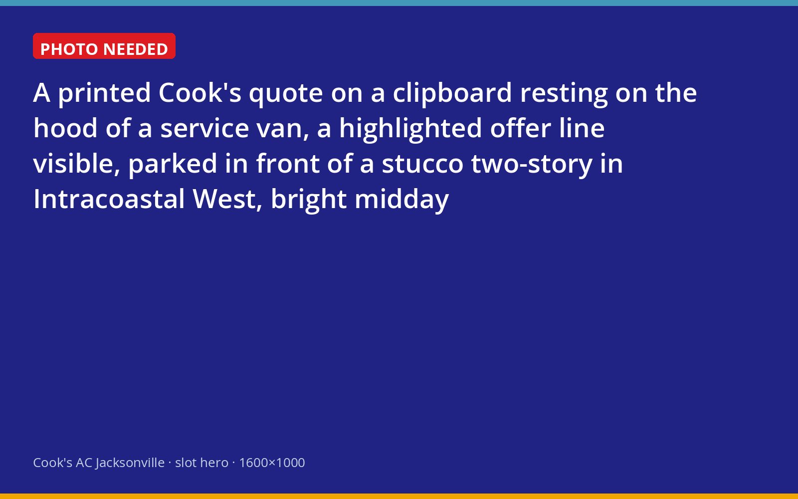 A written Cook's offer on a quote clipboard outside a newer Jacksonville subdivision home