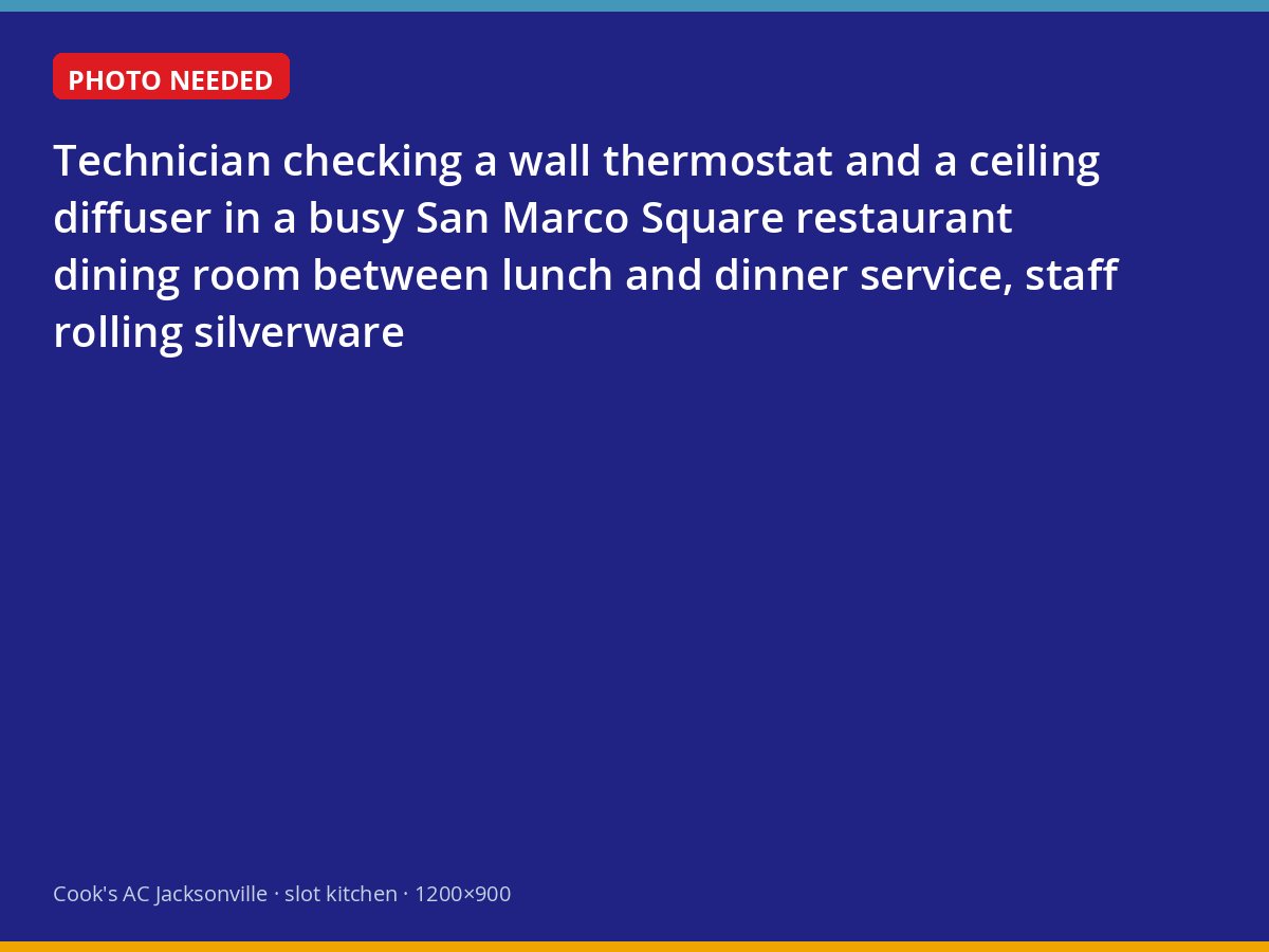 Commercial HVAC check in a San Marco restaurant dining room