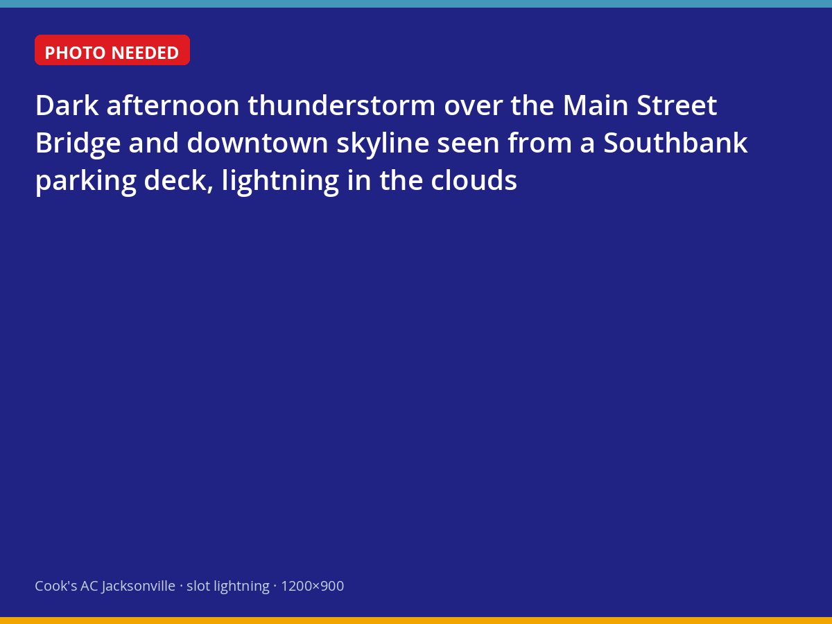 Summer thunderstorm over downtown Jacksonville and the Main Street Bridge