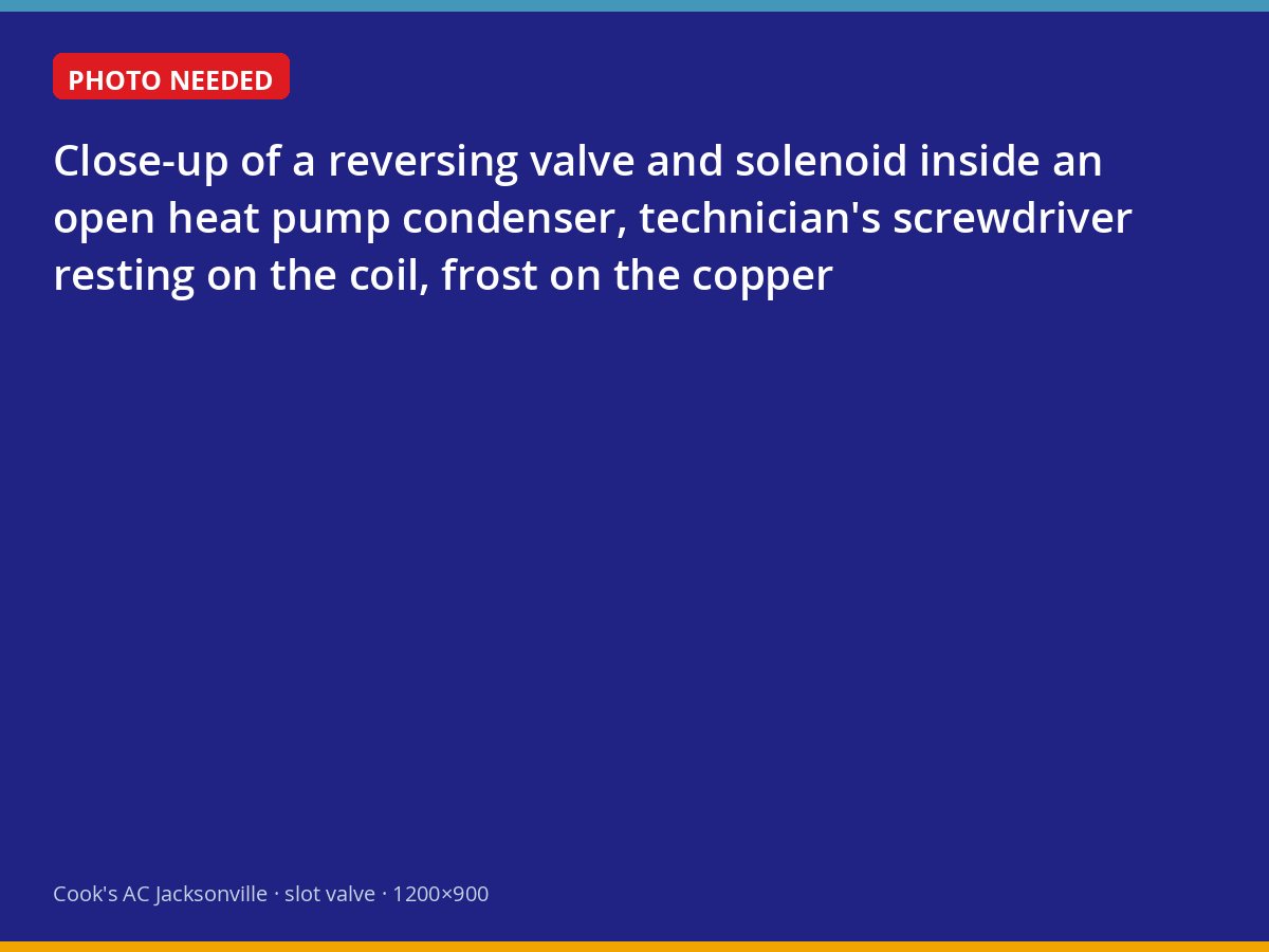 Reversing valve inside a Jacksonville heat pump condenser